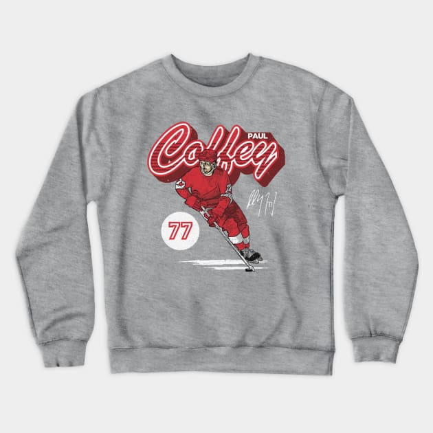 Paul Coffey Detroit Retro Script Crewneck Sweatshirt by lavonneroberson